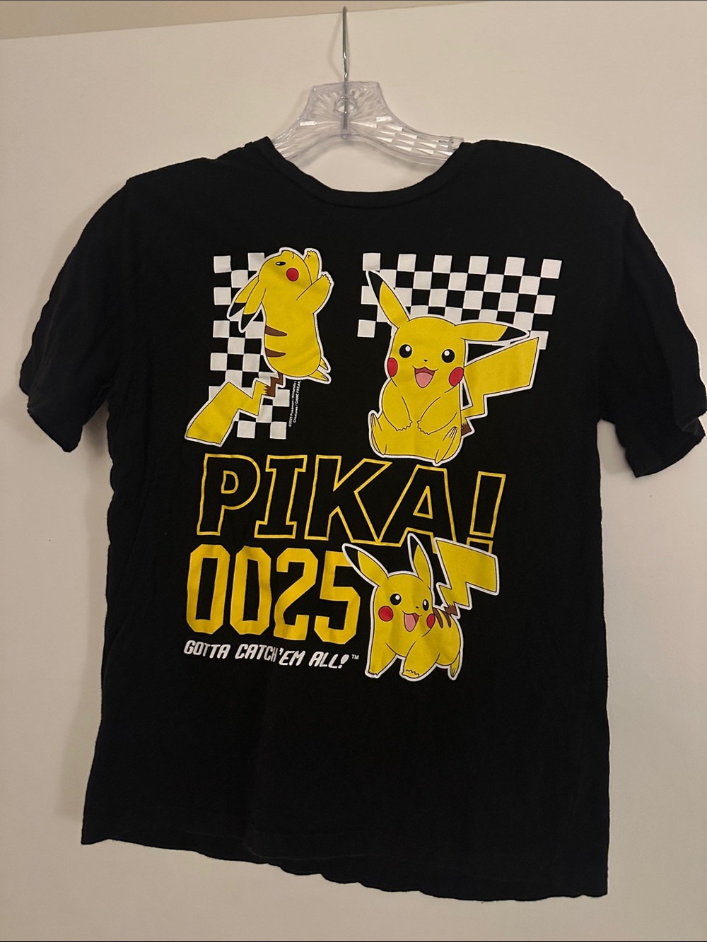 Pikachu Black Kids Graphic Tee - Yellow Pikachu Design